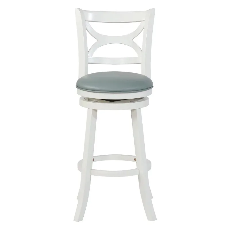 

Sawyer 30" Bar Stool with Swivel, Cream with Sky Blue Fabric
