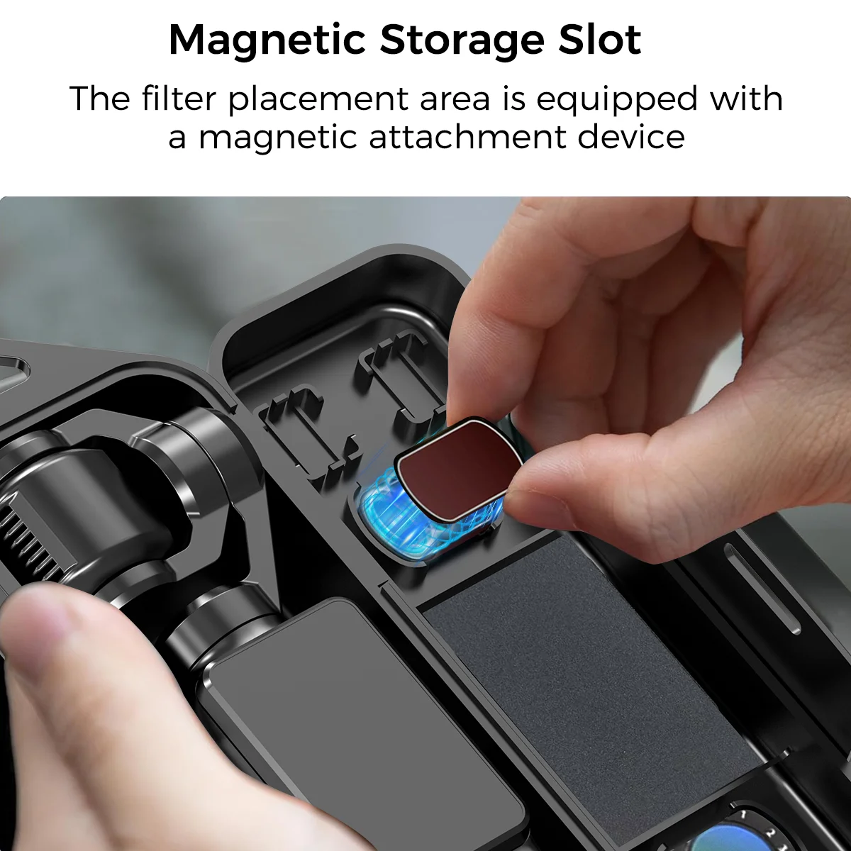 Фото Универсальный жесткий чехол для DJI Osmo Pocket 3 и Pocket 4 с защитной пленкой и магнитными слотами для фильтров, портативный кейс для переноски №4