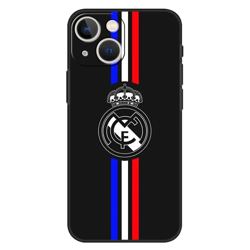hot real madrid fc phone case for iphone 13 12 11 pro max xs x xr 13 12 mini 7 8 6s 6 plus se 2020 black cover coque free global shipping