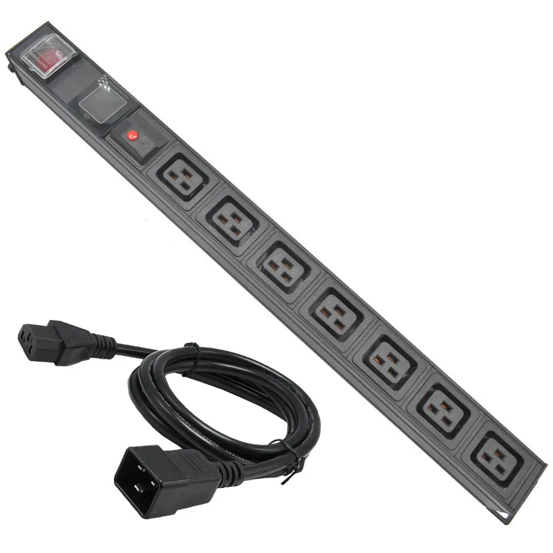 

PDU Power Strip C19 output Multiple SOCKET 7AC socket With current display meter IEC320 C14 port with 16A overload protection