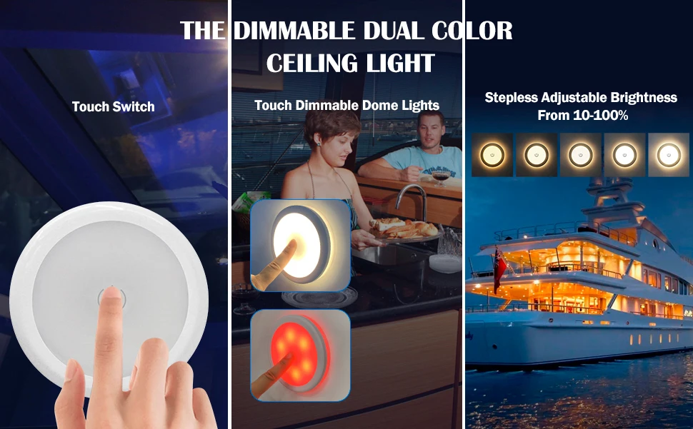 

Потолочный светодиодный светильник Genuine Marine, двухцветный, алюминиевый