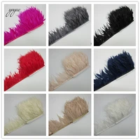yoyue 1 yards 10 15cm ostrich feathers goose feather for crafts trims skirtdresscostume feathers ribbon ratin plumes diy