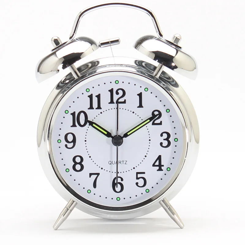 

Alarm Clock Vintage Retro Silent Pointer Clocks Round Number Dual Bell Loud Alarm Clock Bedside Night Light Home Decors