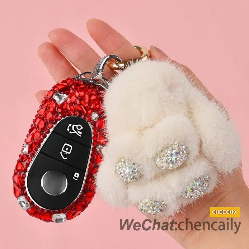 

Diamond Crystal Car Key Case Cover Holder Keychain For Benz C Class S Class Car accessories Keychain