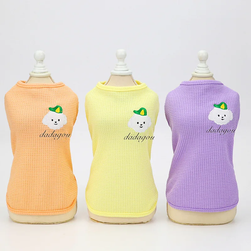 Pet Supplies Pet Clothes Dog Clothes Spring Summer Summer Embroidered Puppy Vest