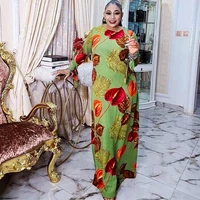 new 2022 muslim dresses for women african dubai turkey maxi robe o neck print long sleeve novelty dress kanga clothing bouou