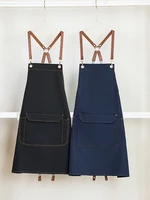 korean fashion canvas apron antifouling dirt resistant chef waiter kitchen aprons home business cleaning tools for women and man