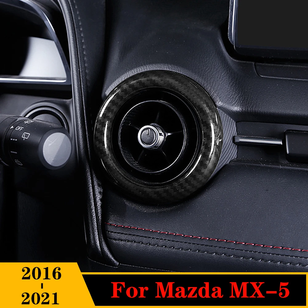 

Carbon/Red/Silver Car Interior Console Air Conditioner Outlet AC Vent Decor Sticker Cover Trim For Mazda MX-5 MX5 ND 2016 - 2021