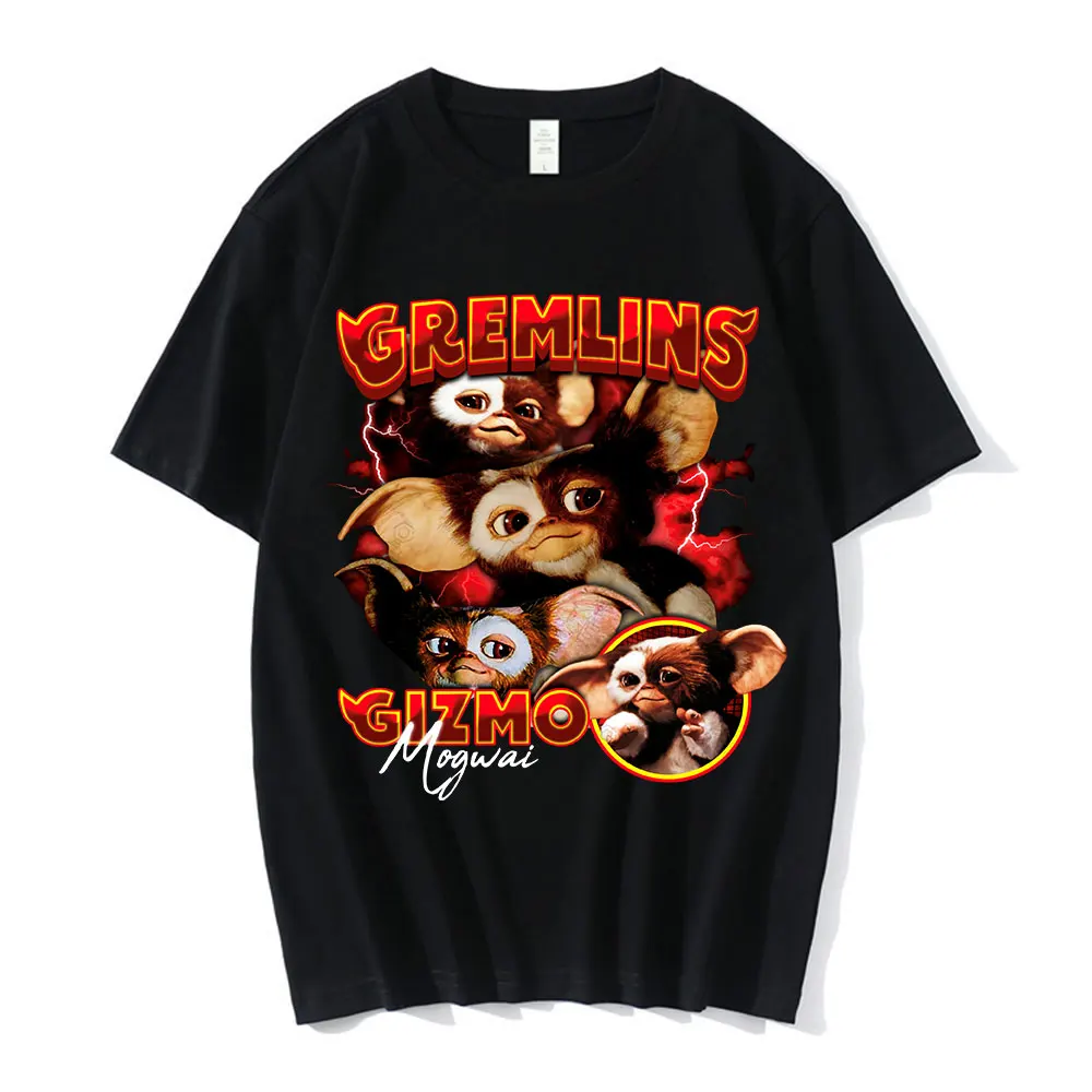 

Retro Gremlin 84 T Shirts Men Gremlins Gizmo T Shirt Mogwai Monster Sci Fi Cotton Tees Tops Short Sleeve 80s Movie T-shirt