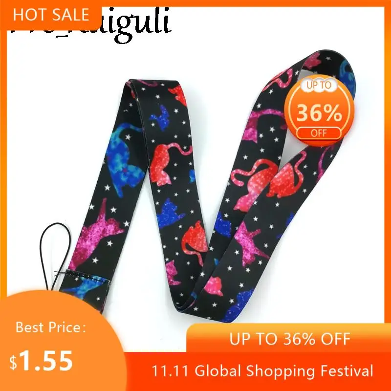 

Красочный мультфильм брелок для ключей "Кошка" ремешки удостоверение личности держатель Id карты Пасс тренажерный зал мобильный телефон дер...