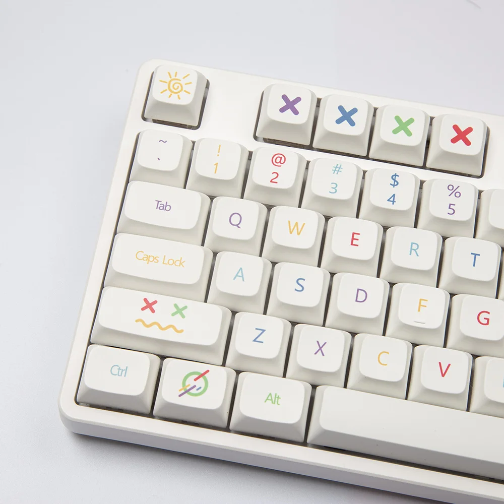 

XDA профиль 122 клавиш PBT Keycap краска-SUB Персонализированная цветная ручка милый колпачок для механической клавиатуры MX Переключатель белые кол...