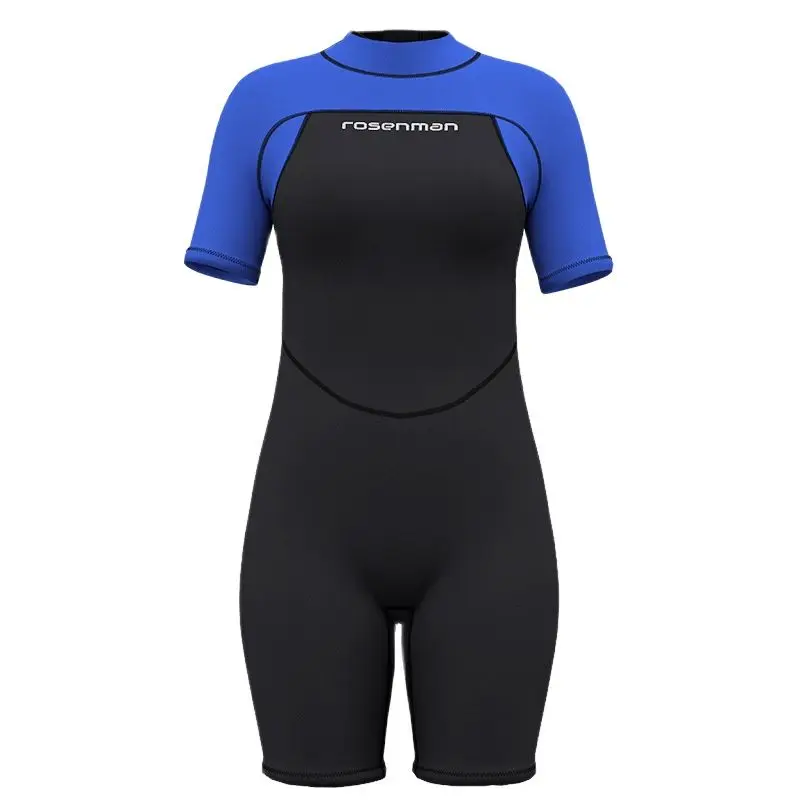 Summer Women Wetsuit 3MM Neoprene Short Sleeve Diving Suit Scuba Spearfishing Snorkeling Surfing Wetsuit Thick Thermal Swimsuit