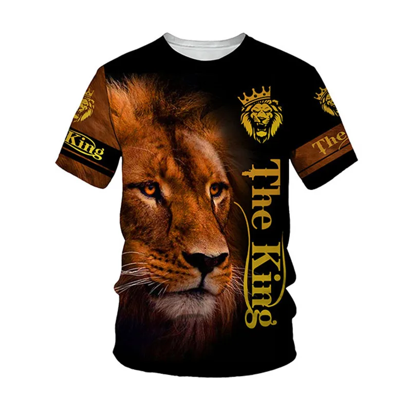 

Свободная Мужская футболка с надписью King, Винтажная Футболка с принтом льва и принтом животных Forest King, лето 2022