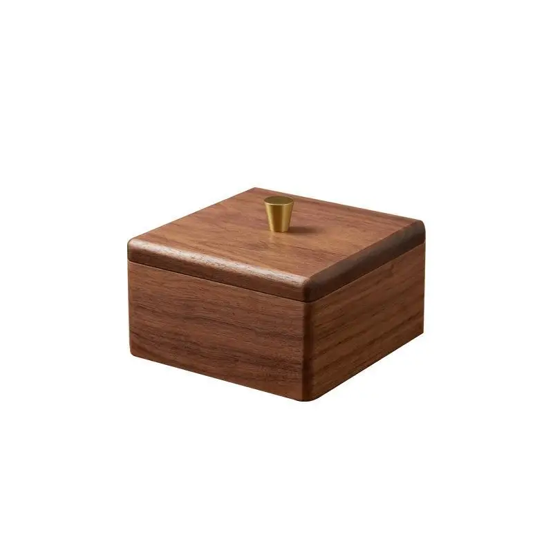

Black walnut solid wood toothpick floss storage box household dining table with cover dust-proof desktop cotton swab box
