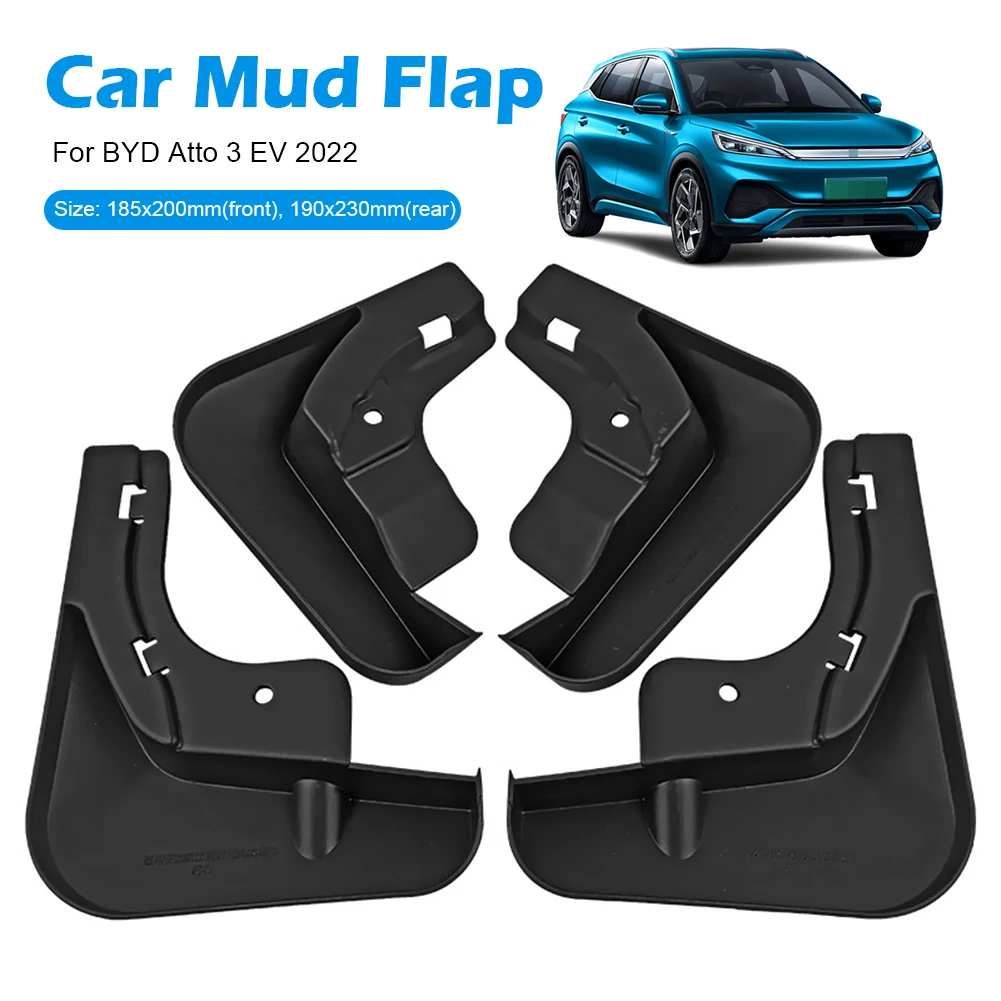 

Mudguards for BYD Atto 3 Yuan Plus EV 2022 2023 Accessories Anti-splash Guards Fender Front Rear Wheel 4pcs Car Stying Mud Flaps