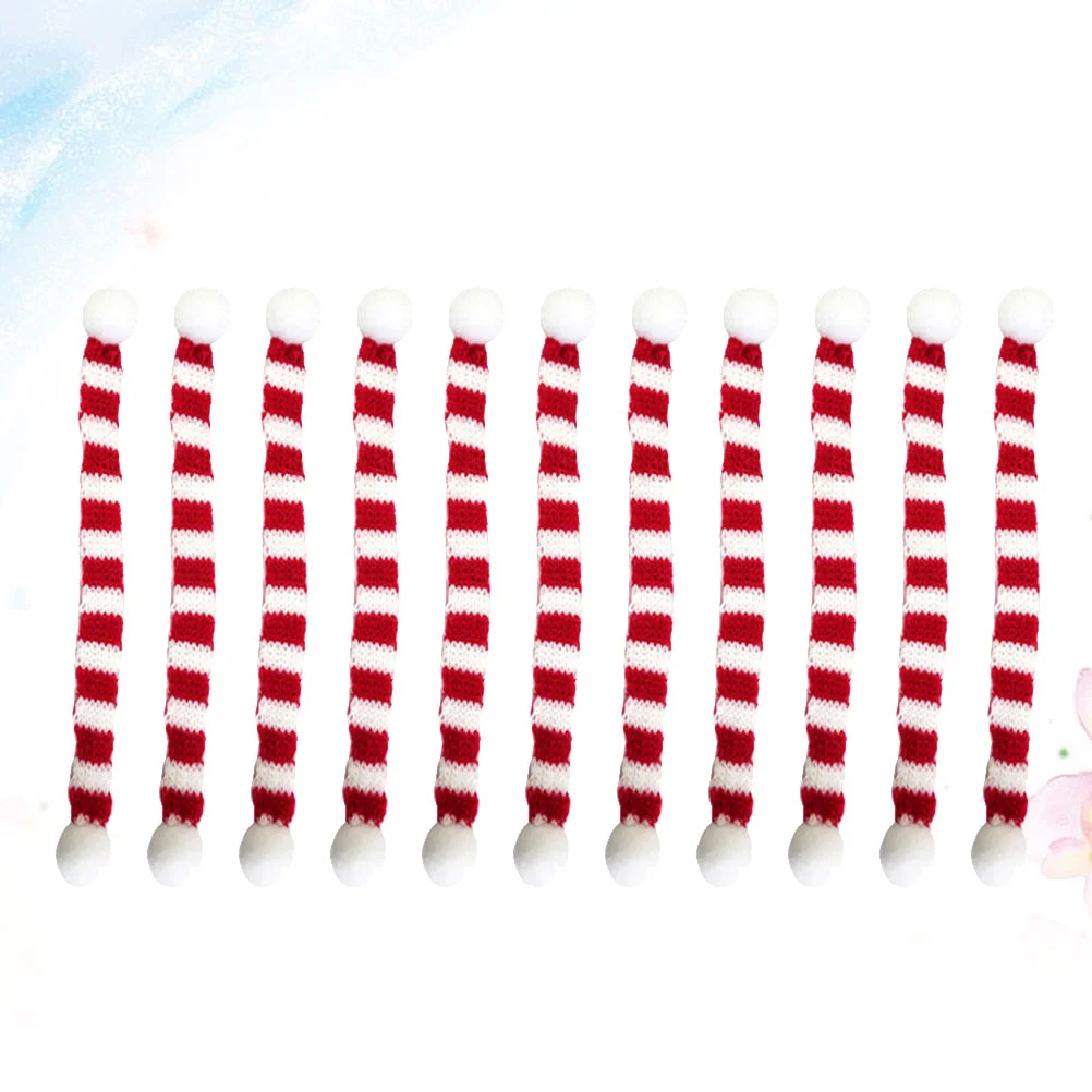 

Scarf Bottle Christmasminicover Ornament Dollsnowman Party Red Decorations White Santa Craftsknitted Hat Hats Stripes Pet Plaid