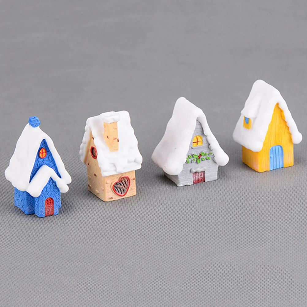 

1PC Mini Snow House Decorative Resin Ornament Landscape Mini House DIY Crafts