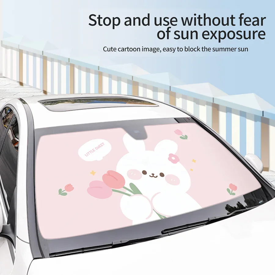 Автомобильный летний зонт от солнца с защитой высоких температур милый