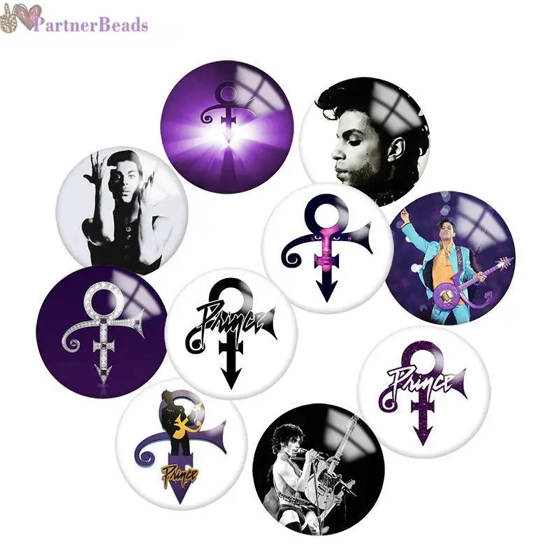 

Purple music prince Round Photo Glass Cabochon Demo Flat Back Making Findings 20mm Snap Button N1071