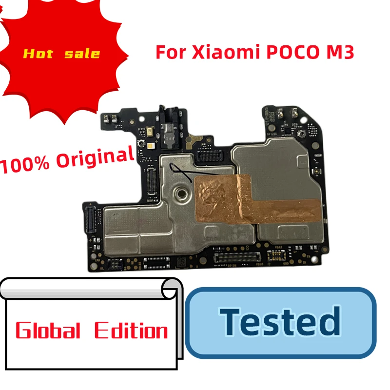 100% Original Good Tested Motherboard For Xiaomi Poco M3 Logic Board Work Well Unlocked Circuits Global Version