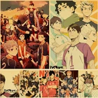 Ретро постер из крафт-бумаги, японские спортивные аниме, Haikyuu, волейбол, мальчик, манга, персонаж атласа, наклейки для дома, бара, искусство, Настенный декор