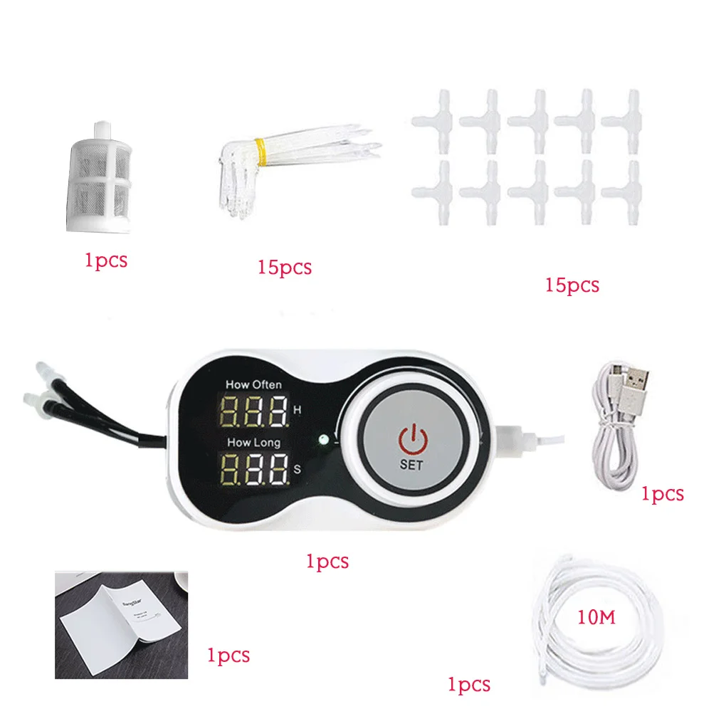 

Intelligent Automatic Drip Irrigation Kit Gardening Self Watering System With Timer For Indoor Outdoor Plants Watering Tool Set