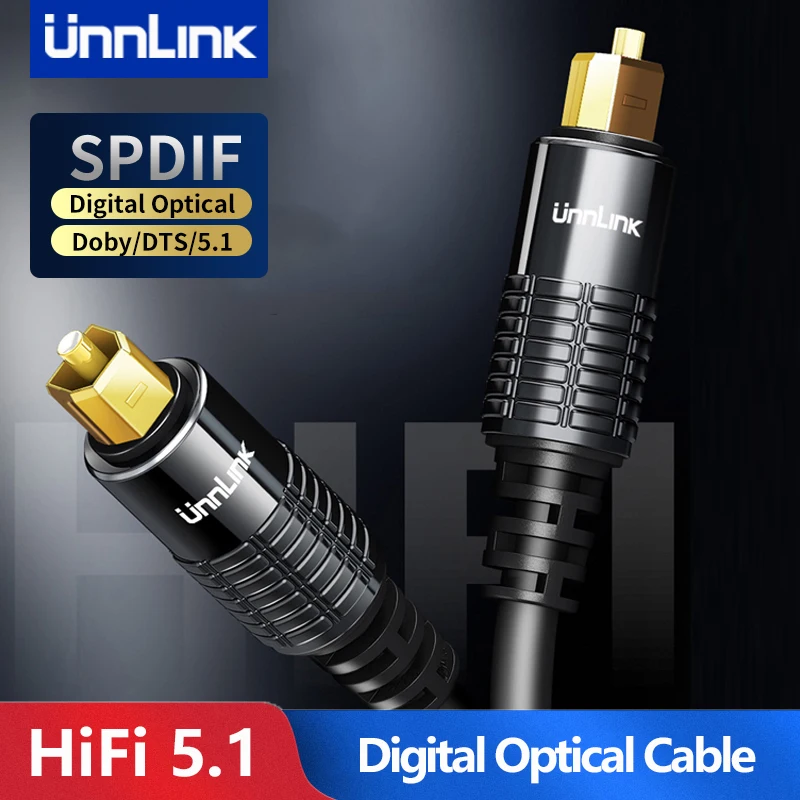 Unnlink HiFi Digital Optical Audio Cable 1m 2m SPDIF Coaxial Cable for Amplifiers Blu-ray Player Xbox 360 Soundbar Fiber Cable