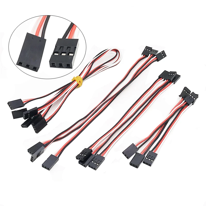 

10pcs Servo Cable Male to Male Servo Extension Lead Cables RC Touch Wire 100mm 200MM 300MM 500MM for JR Futaba Helicopter RC Toy