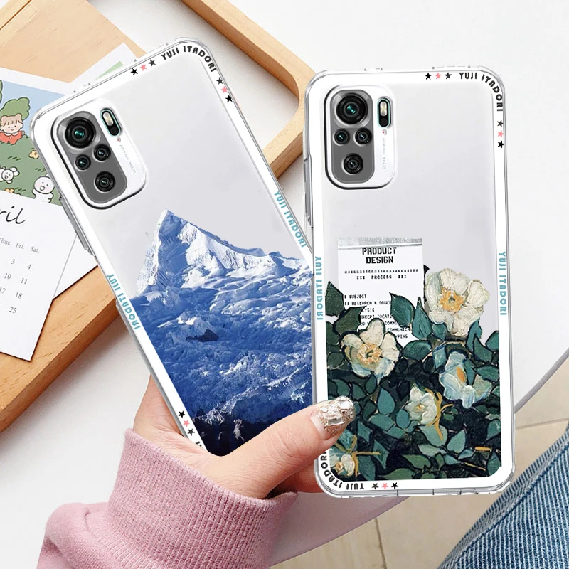 

Mountain Luxury Scene Art Transparent Cover Phone Case For Xiaomi Redmi Note 11E 11S 11 11T 10 10S 9 9T 9S 8 8T Pro Plus 5G 7