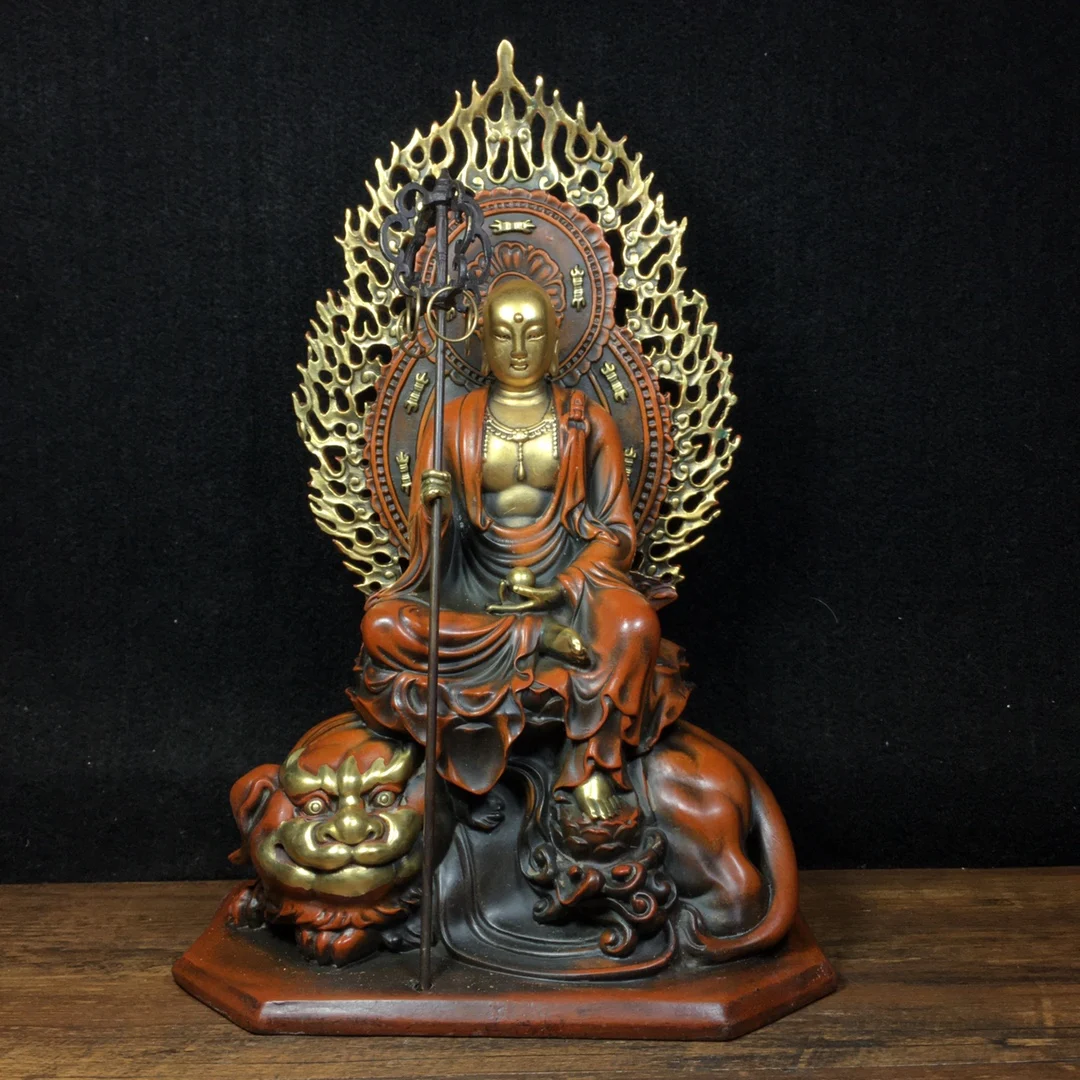 

Коллекция тибетских храмов 9 дюймов, старое бронзовое позолоченное настоящее золото, серебро, счастье, слитки, украшение Будды, приносящее у...