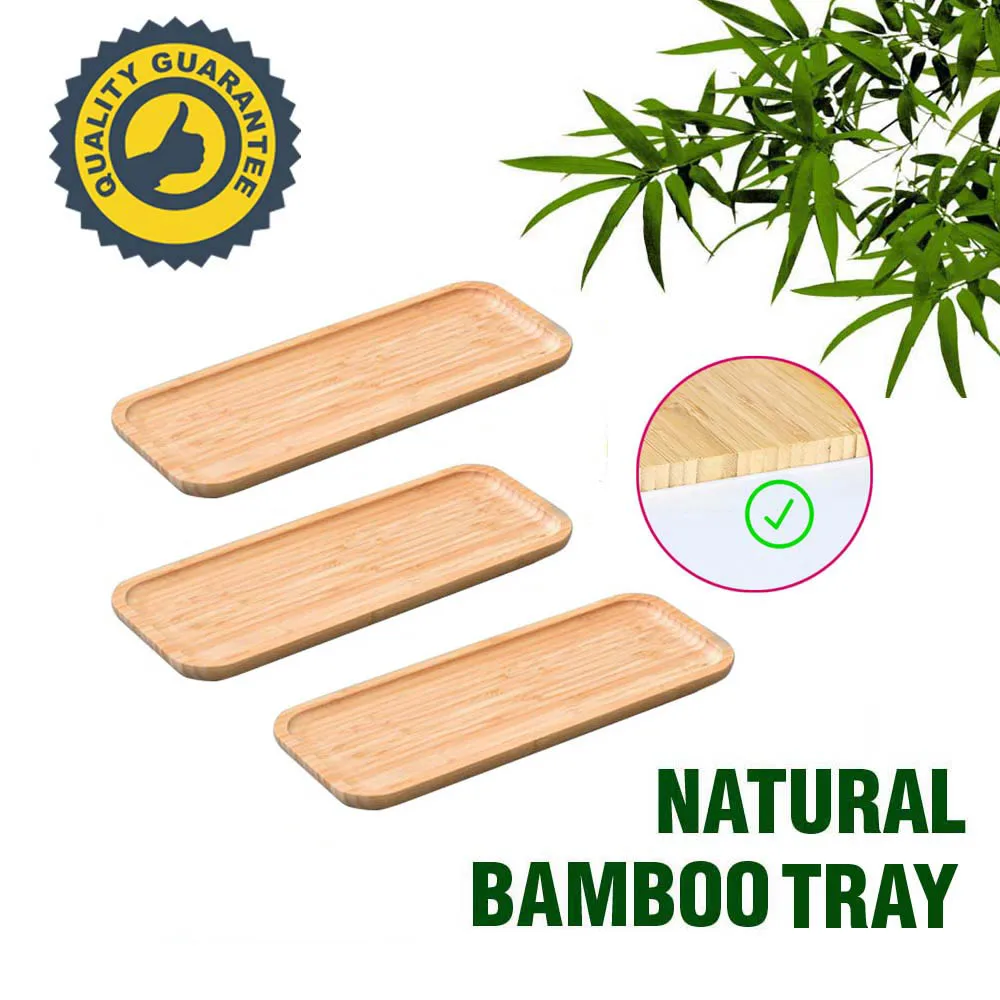 

Bamboo Food Tray Serving Tray Rectangle Sushi Snack Plate Cake Candy Stuff Jewelry Holder Natural Home Houseware