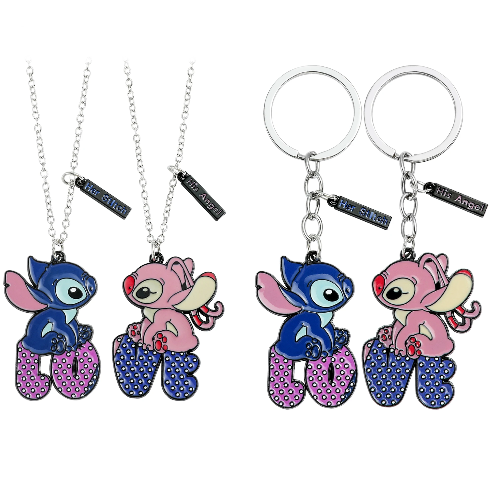 Bff Necklace Disney Lilo and Stitch Best Friend Necklace for 2 Friends Heart Pendant Accessories Kids Jewellery for Girls