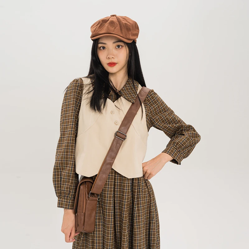 [Распродажа] Японская мода Домашний жилет-карго в стиле ретро Женская верхняя