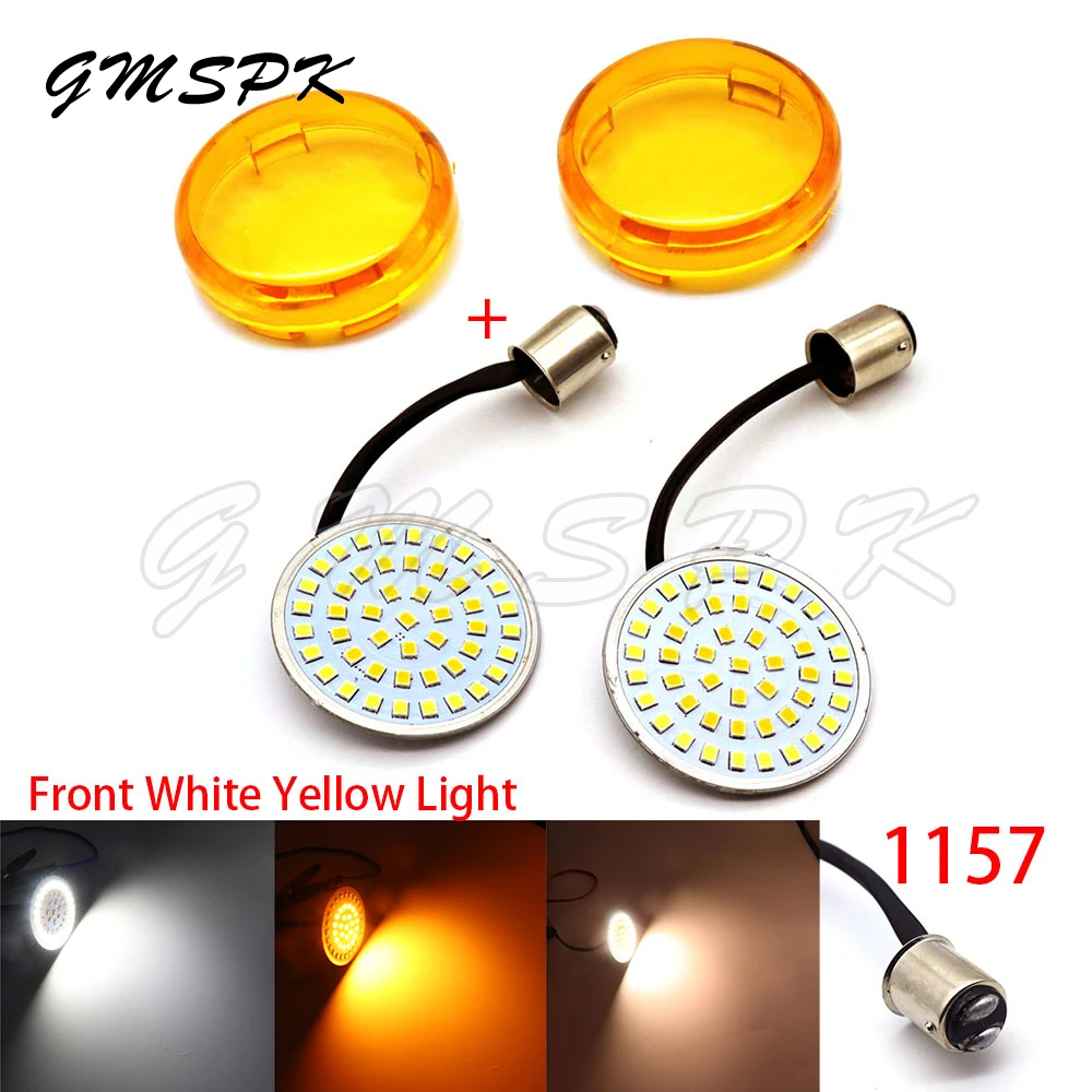 

Мотоцикл 1156 1157 светодиодный передний и задний указатель поворота в виде пули с линзами для Harley Road King Ultra Glide Road Glide