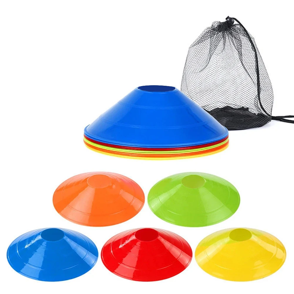 

Brand New Marker Discs Soccer Cones 5 Colors 50 PCS 5cm Height Agility Drills Cones Exercise Football Basketball