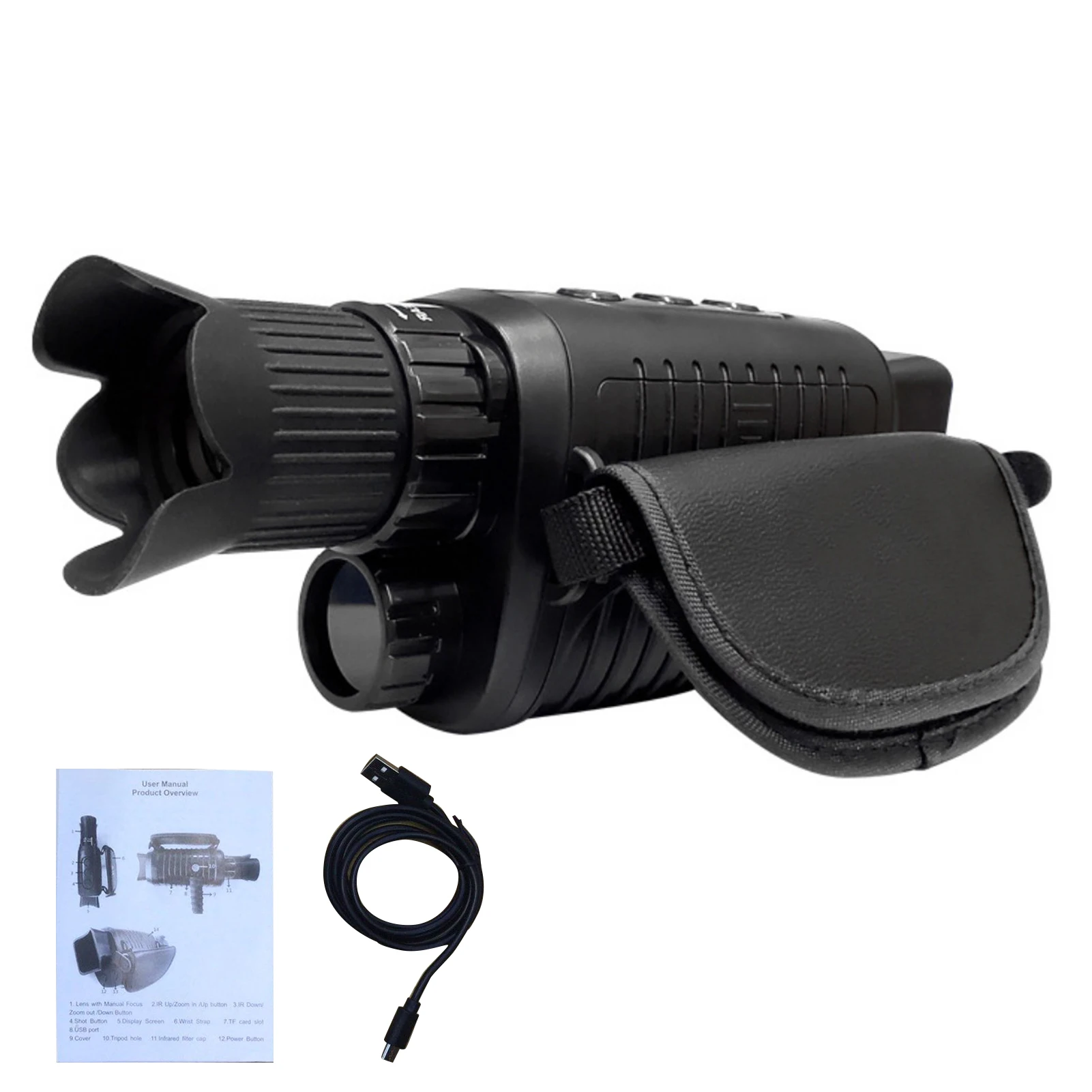 

Ergonomic Plastic High Sensitivity Infrared HD 1080P Hunting Night Vision Dual Use Indoor Outdoor Monocular Camera Digital
