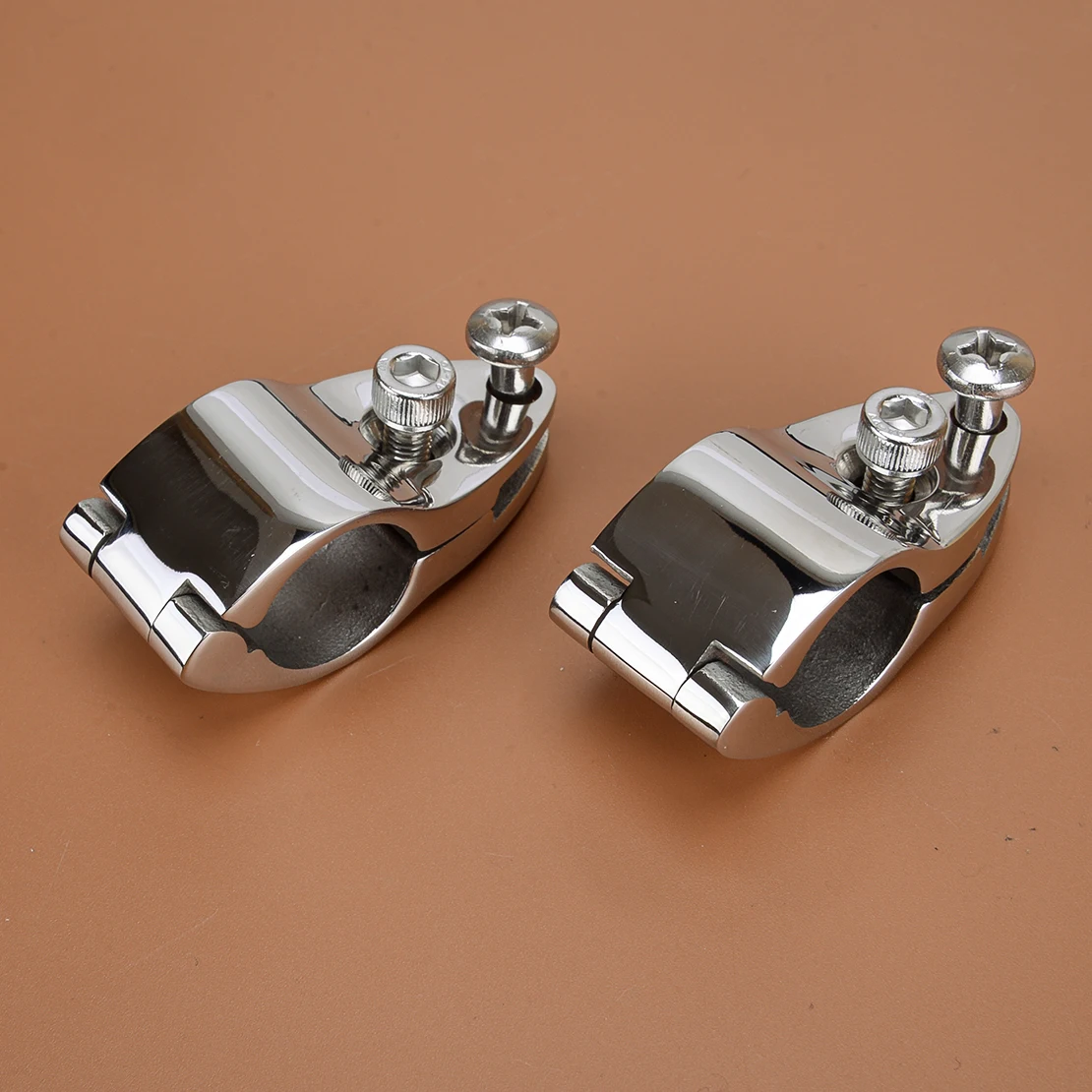 

2Pcs 7/8" 22mm Hinged Jaw Slide Hinge Rail Mount Fitting for Boat Yacht Bimini Top Silver Stainless Steel