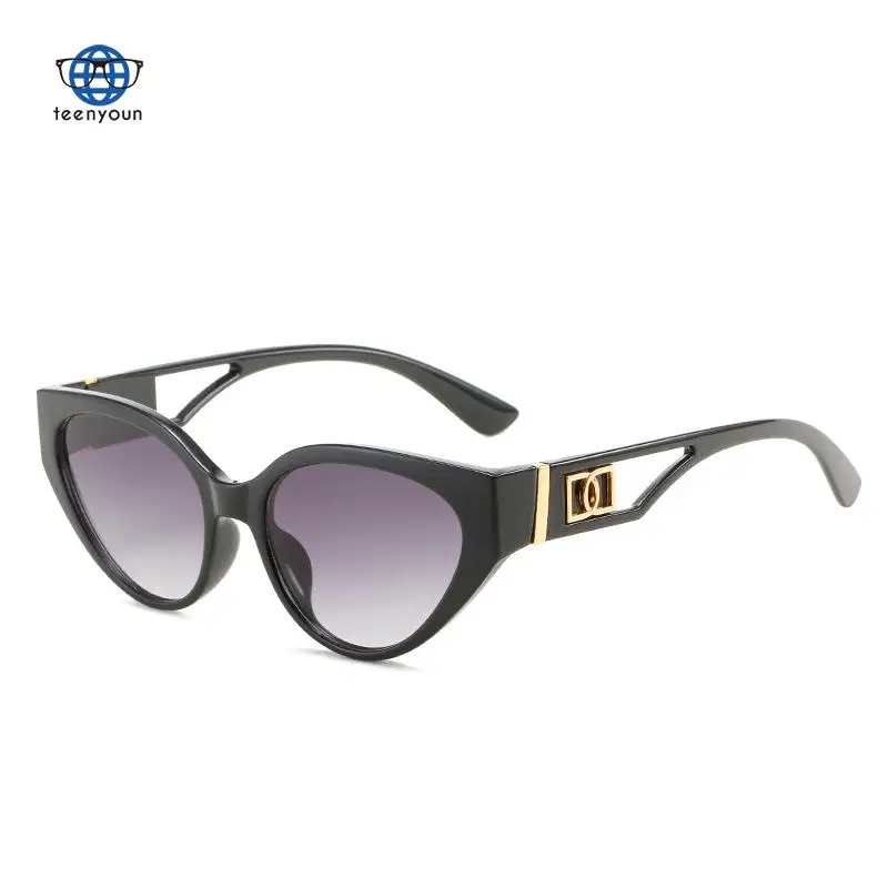 

Teenyoun New Cat Eye Sunglasses Luxury Brand Punk Hollowed Out Fashion UV400 Same Glasses Ins Sun Glasse