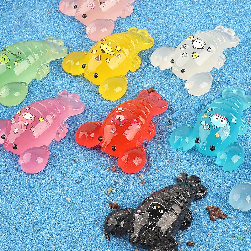 Светящиеся миниатюрные фигурки раков украшение для сада милые микросветящиеся в