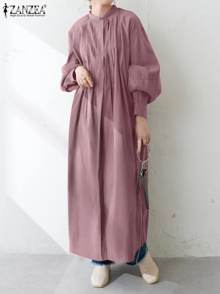Платье ZANZEA женское с длинным рукавом Модный повседневный элегантный сарафан