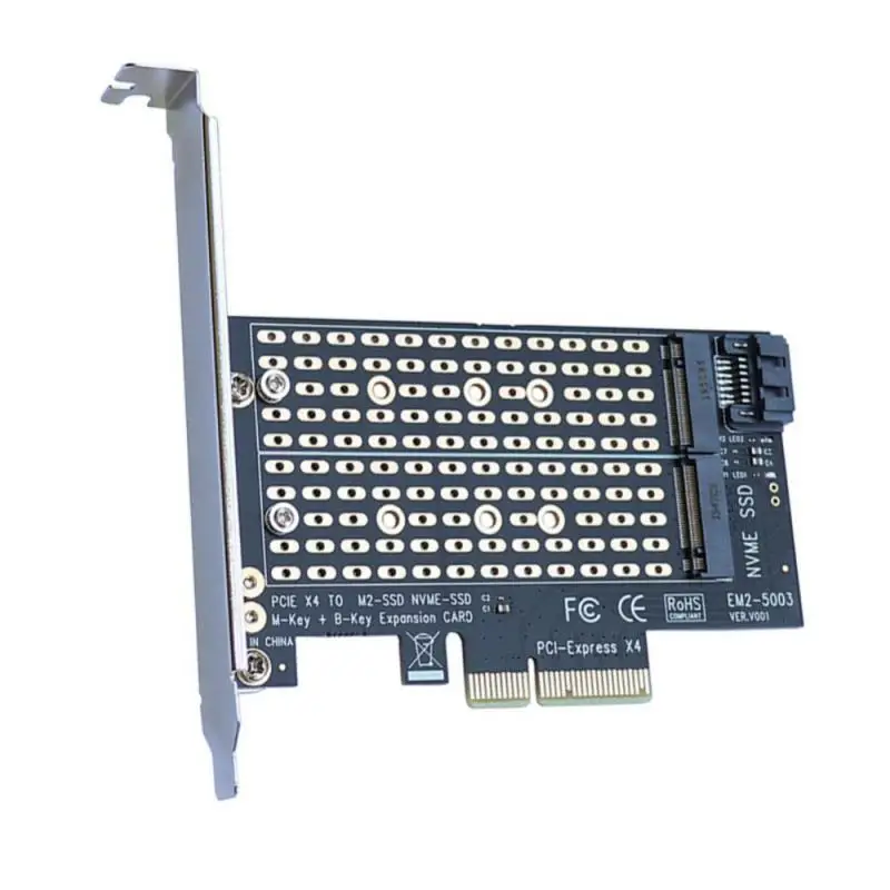 Плата адаптера Single/Dual M.2 NVME NGFF To Pcie 4x M2 SSD-адаптер B/M Key Поддержка жестких дисков PCI