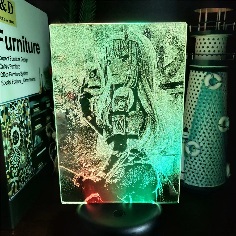 

LED Night Light Darling In The FranXX 3D Lamp Home Decoration Lighting Zero Two 002 Anime Lampara Manga Figure Neon Lampe Gift