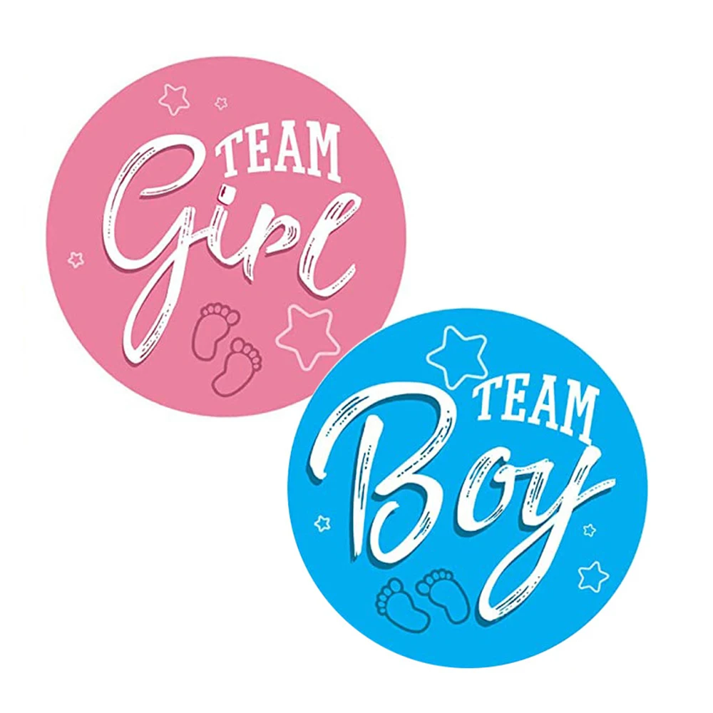 

60/120PCS Team Girl Team Boy Stickers Gift Box Label Boy or Girl Sticker for Gender Reveal Baby Shower Party Decoration Supplies