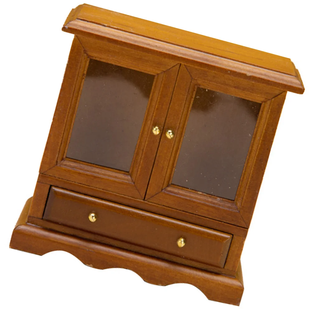 

Модель шкафа, миниатюрная мебель для детей, куклы, интересная игрушка, износостойкие микроигрушки, изящная декоративная двойная дверь