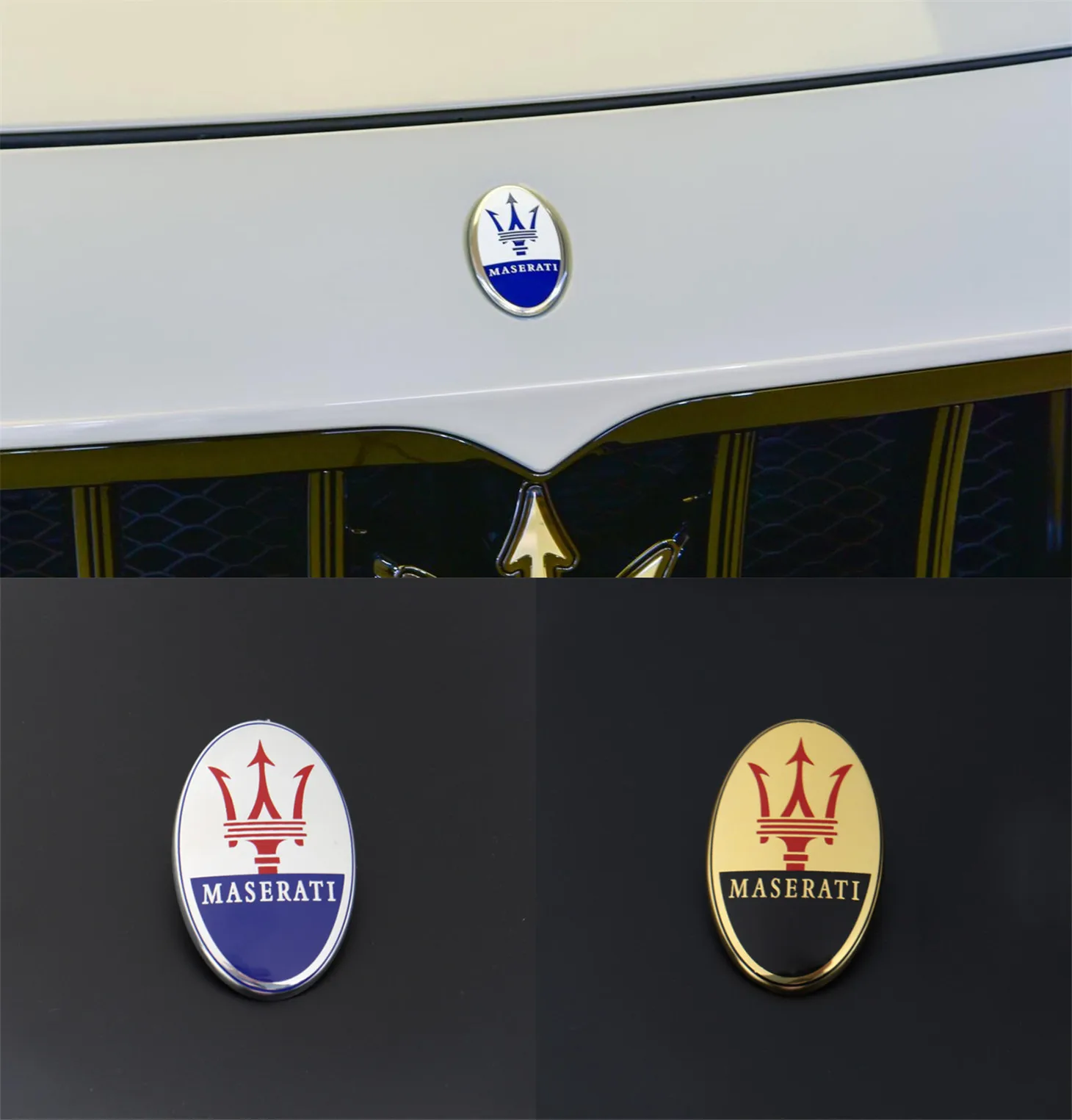 

Car Front Hood Cover Emblem Badge Stickers for Maserati Logo Ghibli Granturismo Watch Coupe Levante Quattroporte GT Accessories