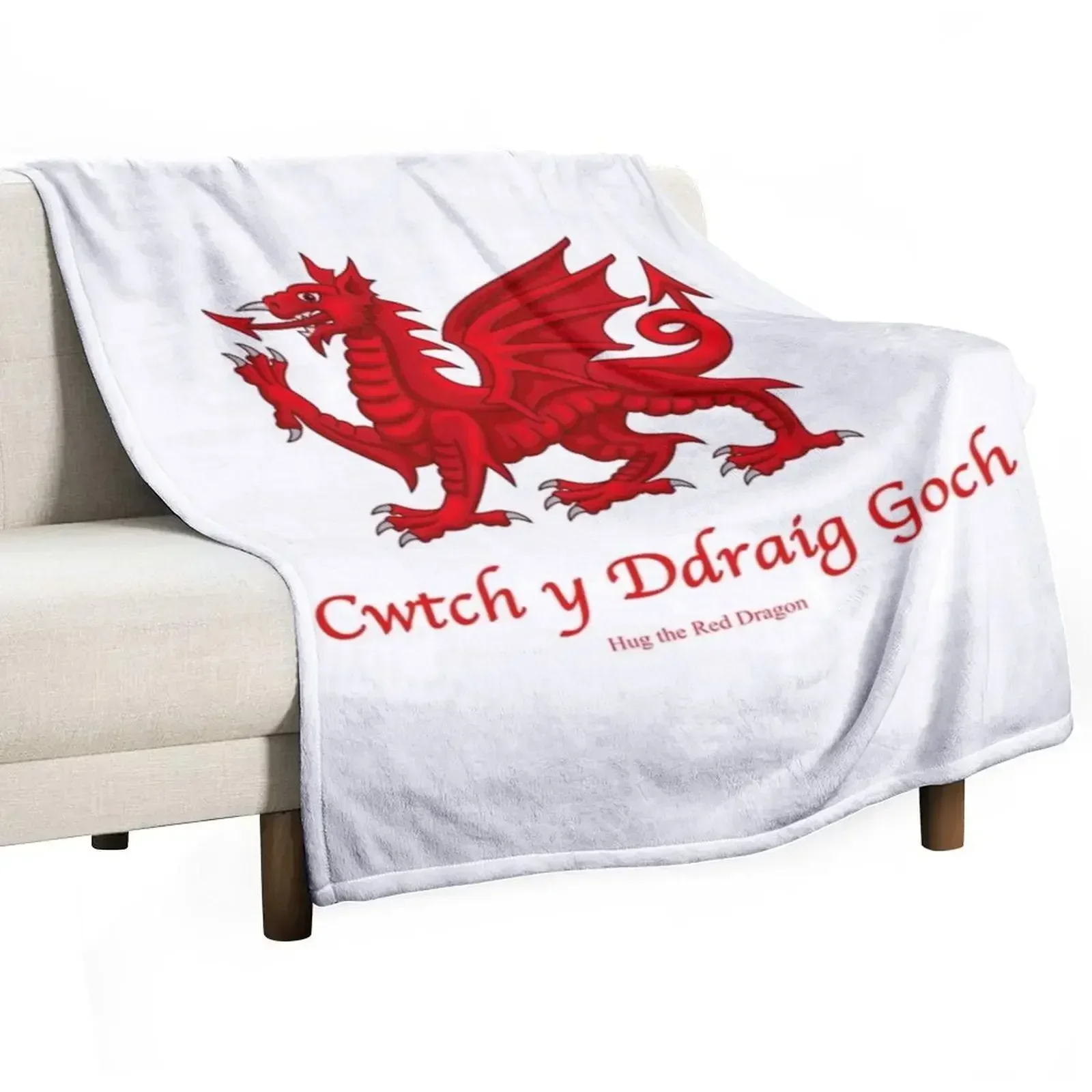 Футболка Welsh Red DragonCwtch y Ddraig Goch - Онимает красный дракон декоративное одеяло