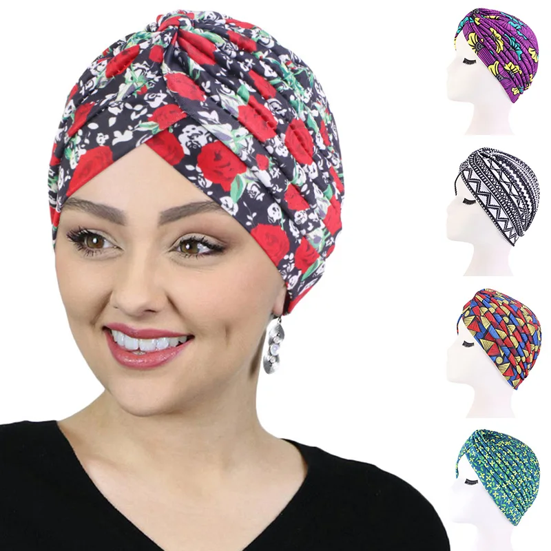 

Women Muslim Twist Knot Chemo Cap Cancer Hat Turban Hat Bonnet Head Scarf Wrap Indian Hat Beanies Skullies Arab Islamic Cap