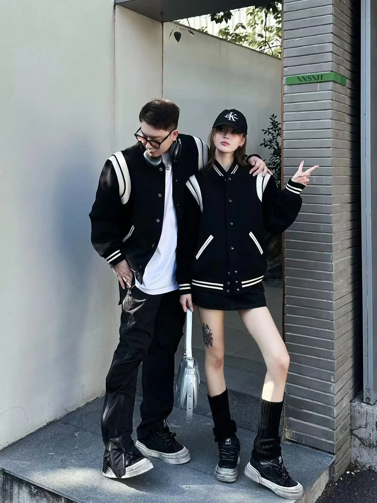 Американский контрастный цвет в стиле пэчворк пара бейсбольная форма верхняя