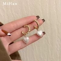mihan 925 silver needle modern jewelry simulated pearl earring popular design elegant temperament drop earrings for women gifts