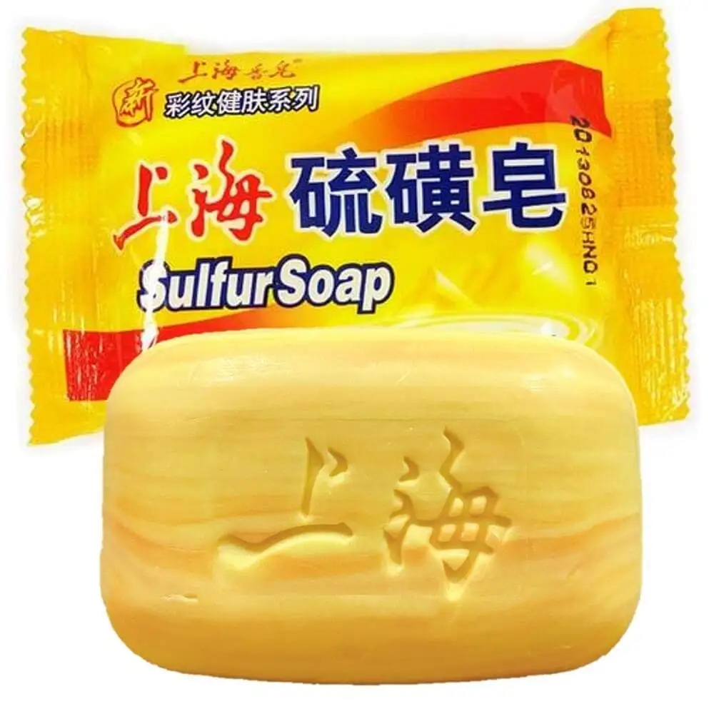 

Shanghai Sulphur Soap 85g China Medicated Soap Acne Bath Removing Mites Soap Acne Eliminate odor Psoriasis Seborrhea Eczema Soap